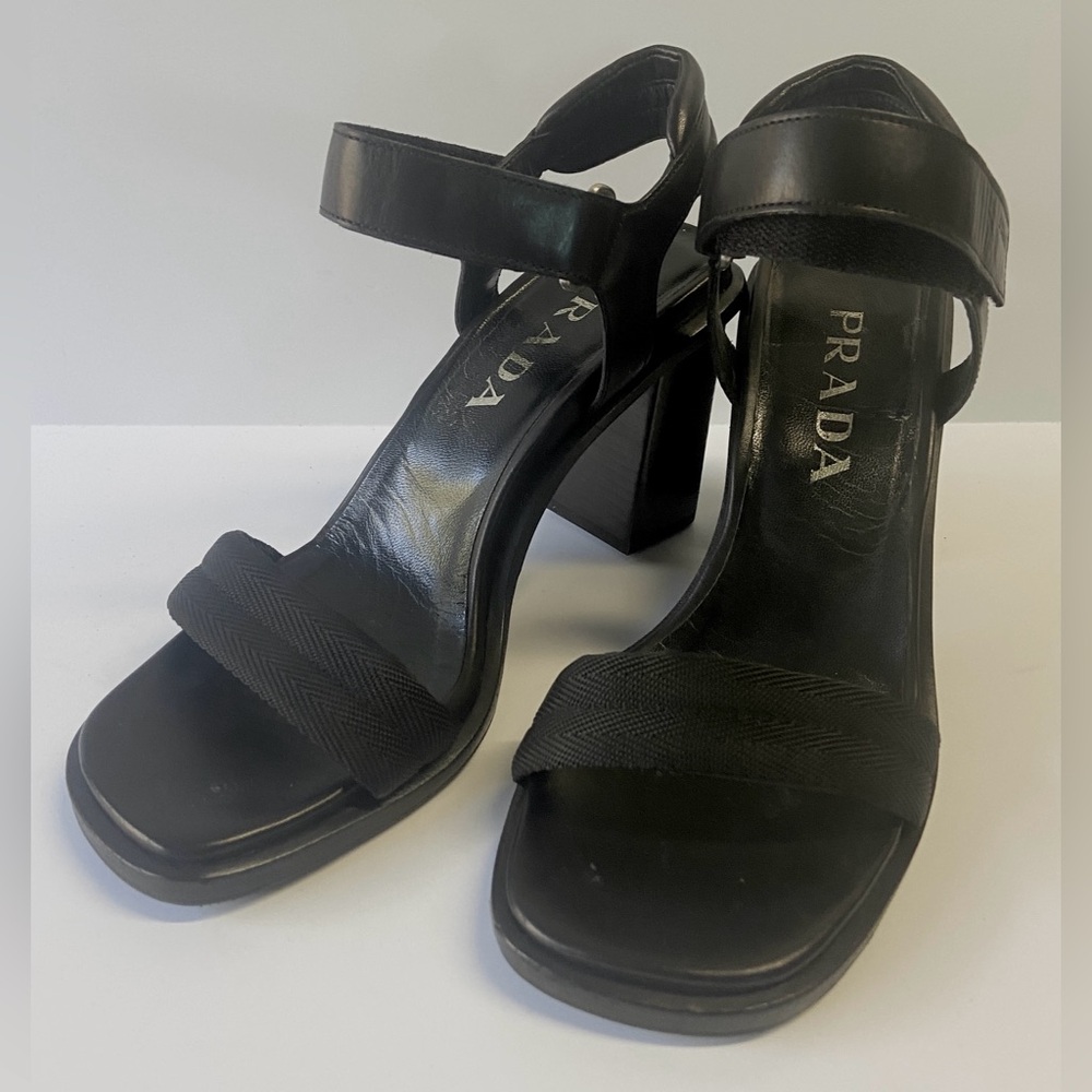 Prada Nastro Nylon Nero Heels size EU 36.5